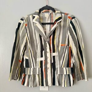 🇨🇦 Vintage Spanner Painterly Brushstroke Stripe Blazer - Art Teacher Core